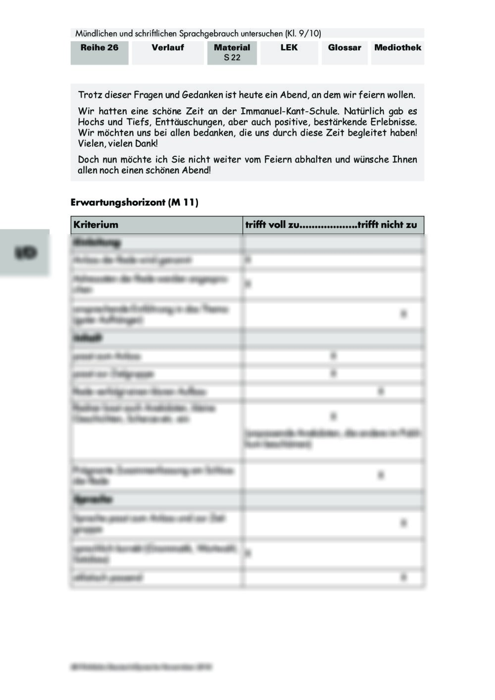 Mündlichen und schriftlichen Sprachgebrauch untersuchen RAAbits Online