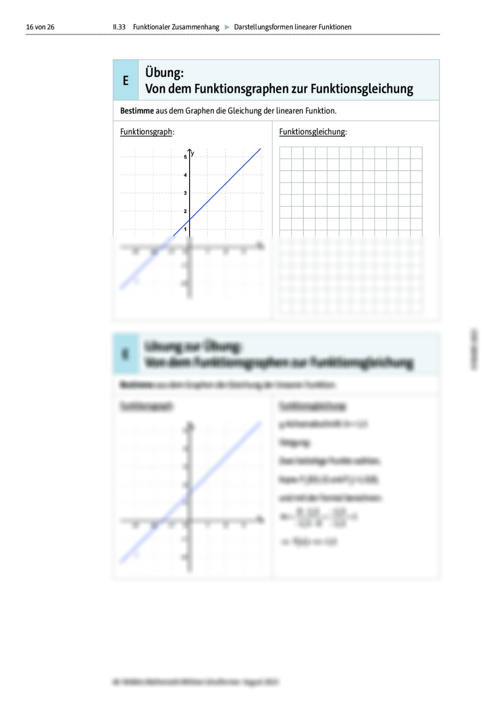 Darstellungsformen Linearer Funktionen RAAbits Online