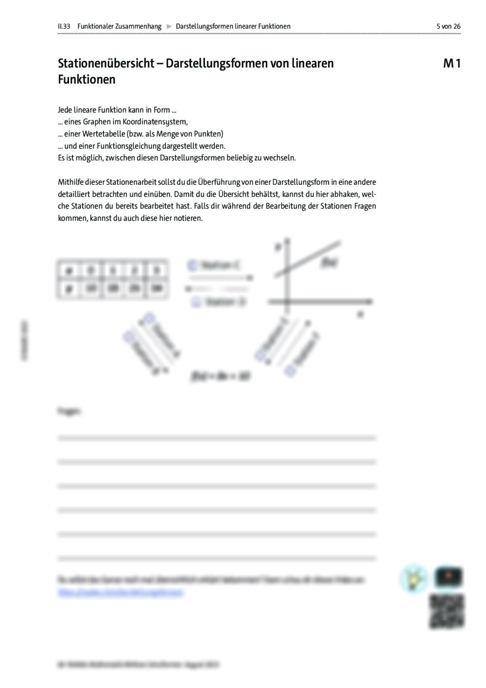 Darstellungsformen Linearer Funktionen RAAbits Online