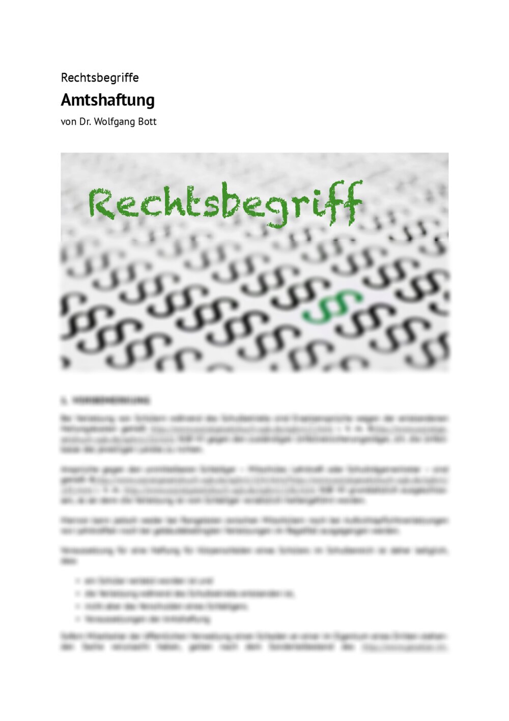 Rechtsbegriff: Amtshaftung - Seite 1