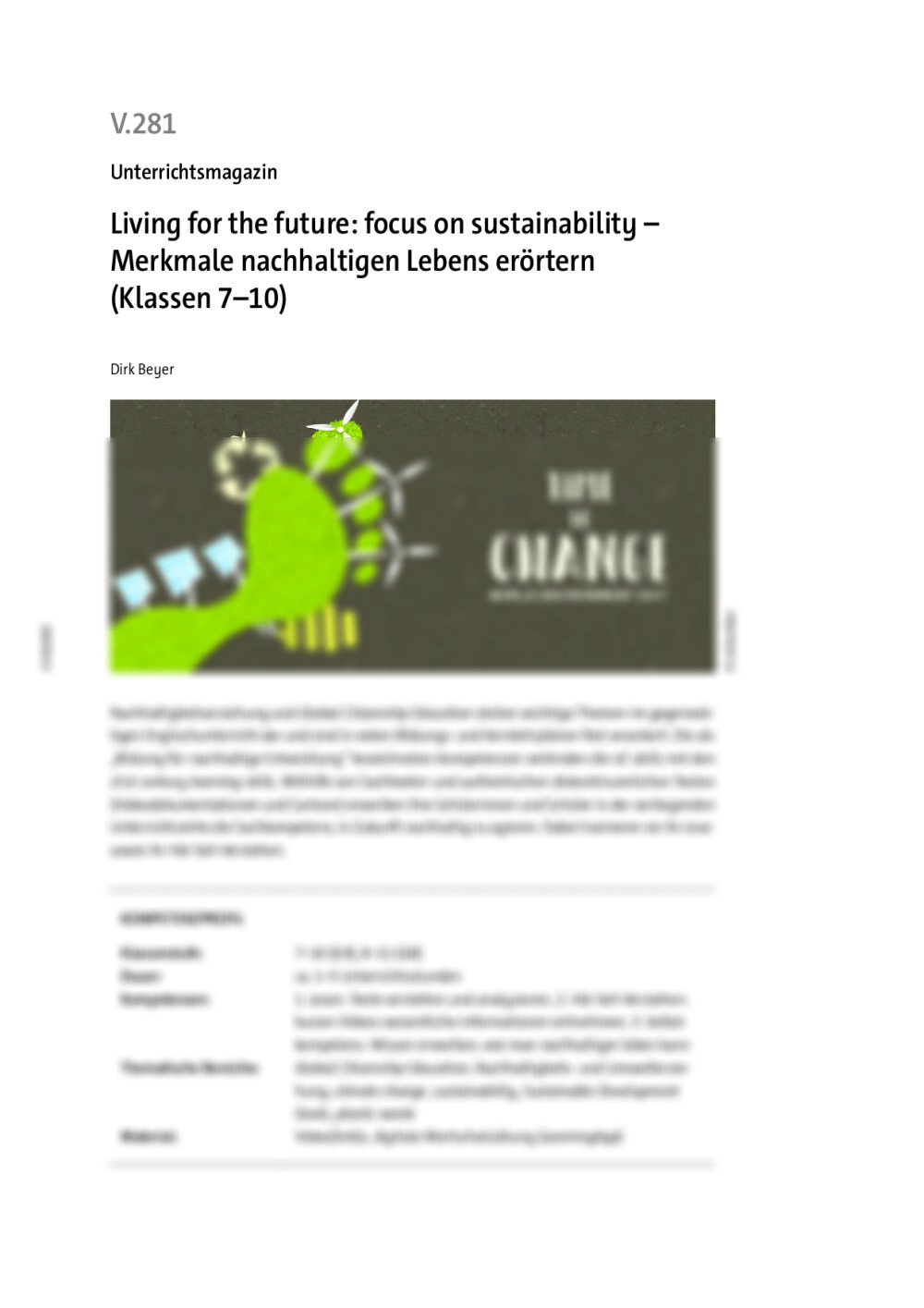 Living for the future: focus on sustainability  - Seite 1