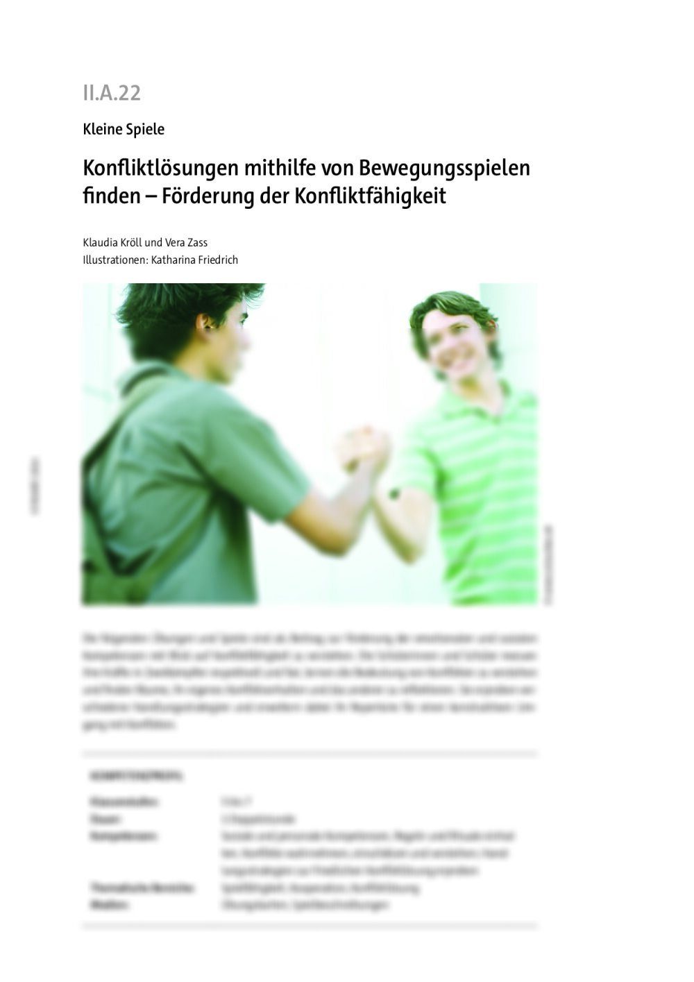 Konfliktlösungen mithilfe von Bewegungsspielen finden  - Seite 1