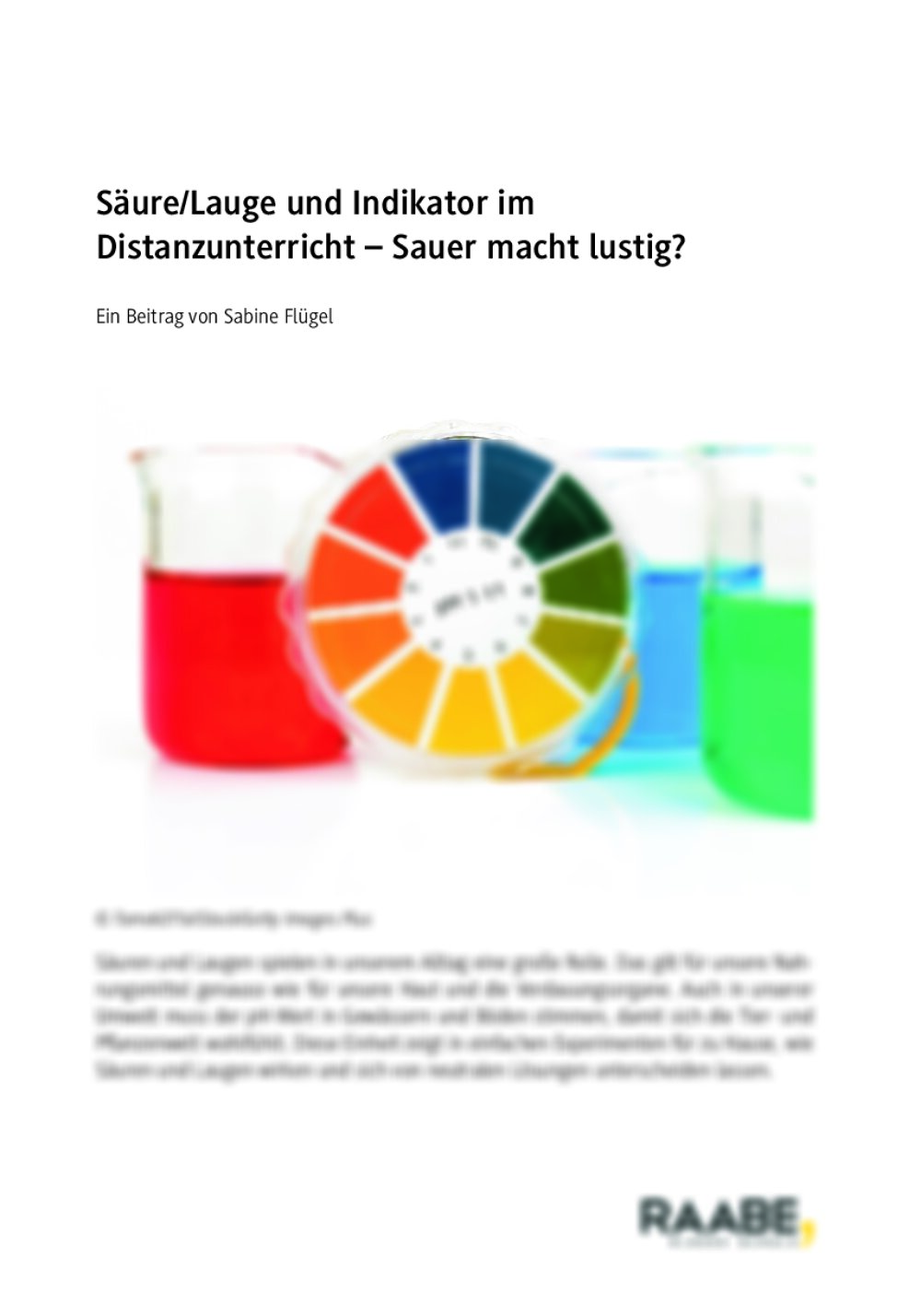 Säure/Lauge und Indikator im Distanzunterricht - Seite 1