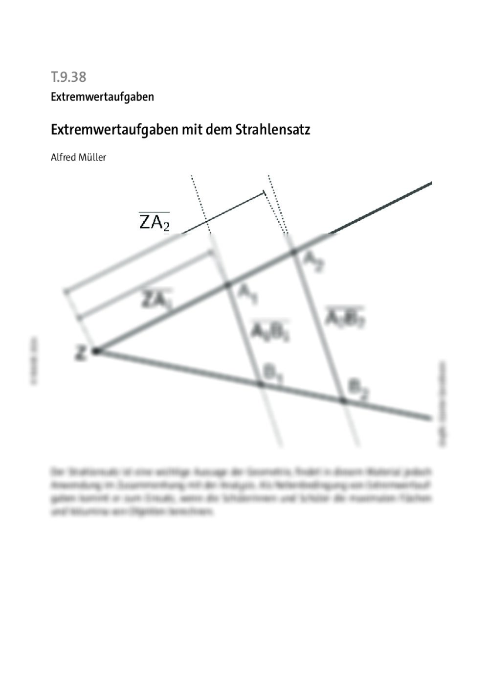 Extremwertaufgaben mit dem Strahlensatz - Seite 1