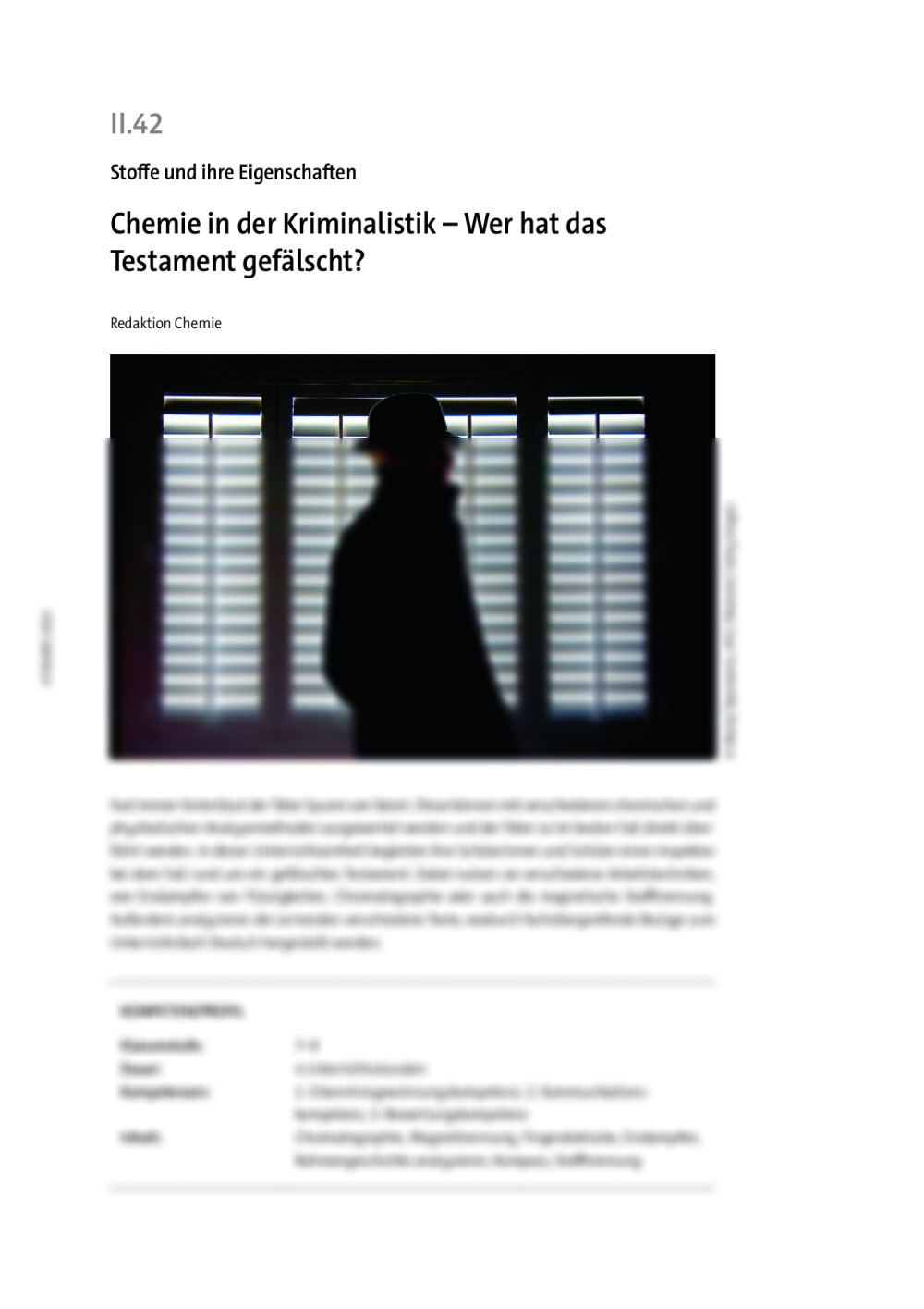 Chemie in der Kriminalistik - Seite 1