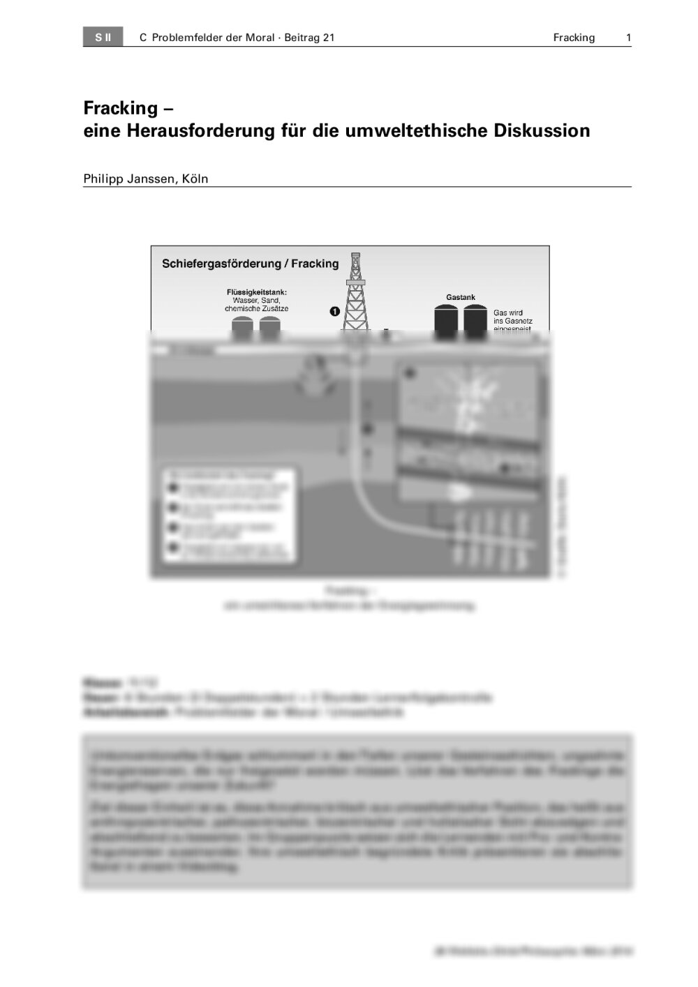 Fracking – eine Herausforderung für die umweltethische Diskussion - Seite 1