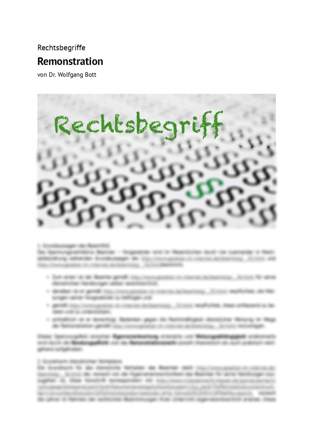 Rechtsbegriff: Remonstration - Seite 1