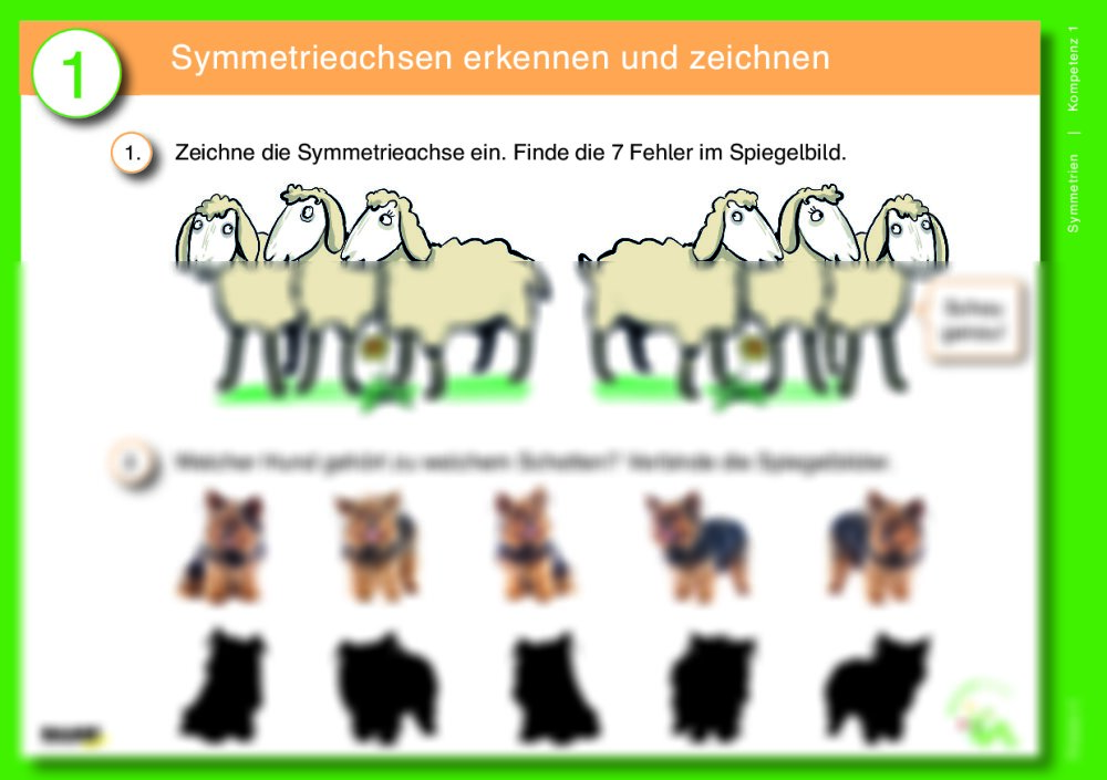 Differenzierte Übungskartei: Symmetrien (Klasse 4) - Seite 1