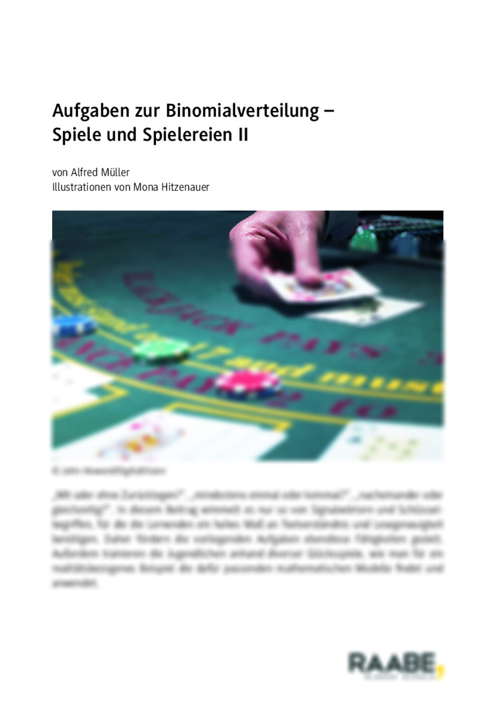 Aufgaben zur Binomialverteilung - Spiele und Spielereien II - Seite 1