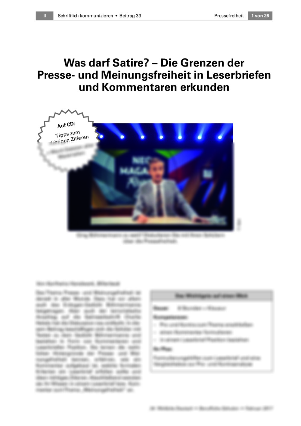 Die Grenzen der Presse- und Meinungsfreiheit erkunden - Seite 1