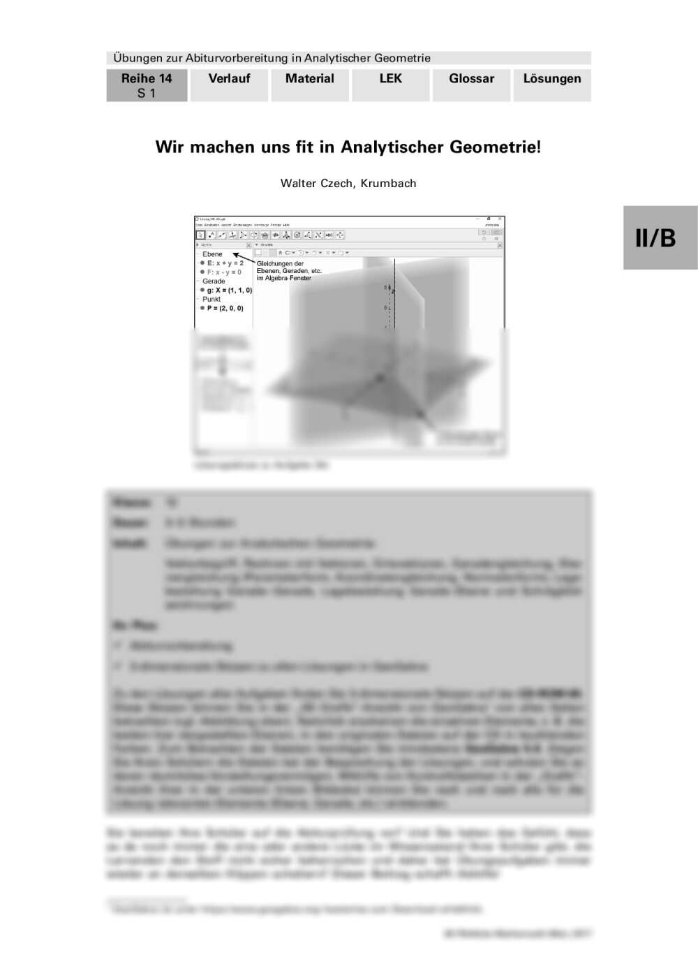 Wir machen uns fit in Analytischer Geometrie! - Seite 1