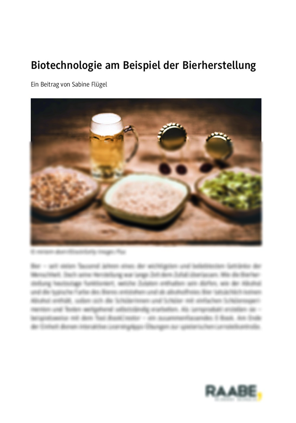 Biotechnologie am Beispiel der Bierherstellung - Seite 1