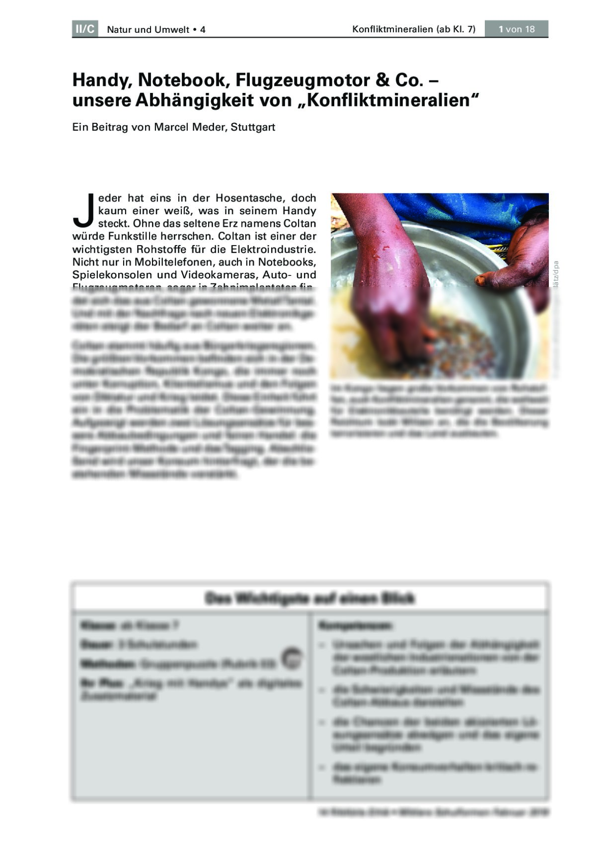 Unsere Abhängigkeit von Konflikmineralien - Seite 1