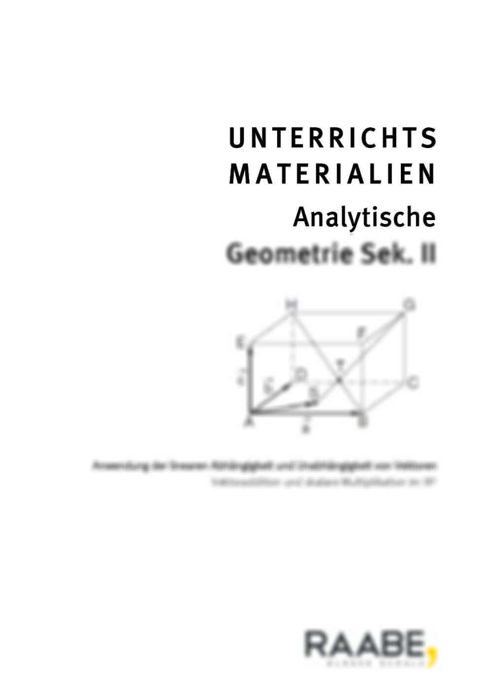 Anwendung der linearen Abhängigkeit und Unabhängigkeit von Vektoren - Seite 1