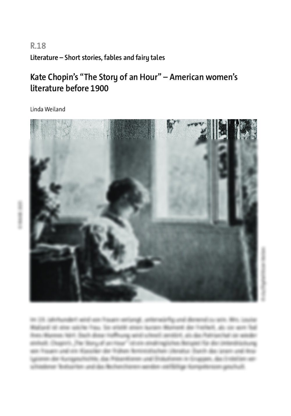 Kate Chopin’s “The Story of an Hour”  - Seite 1