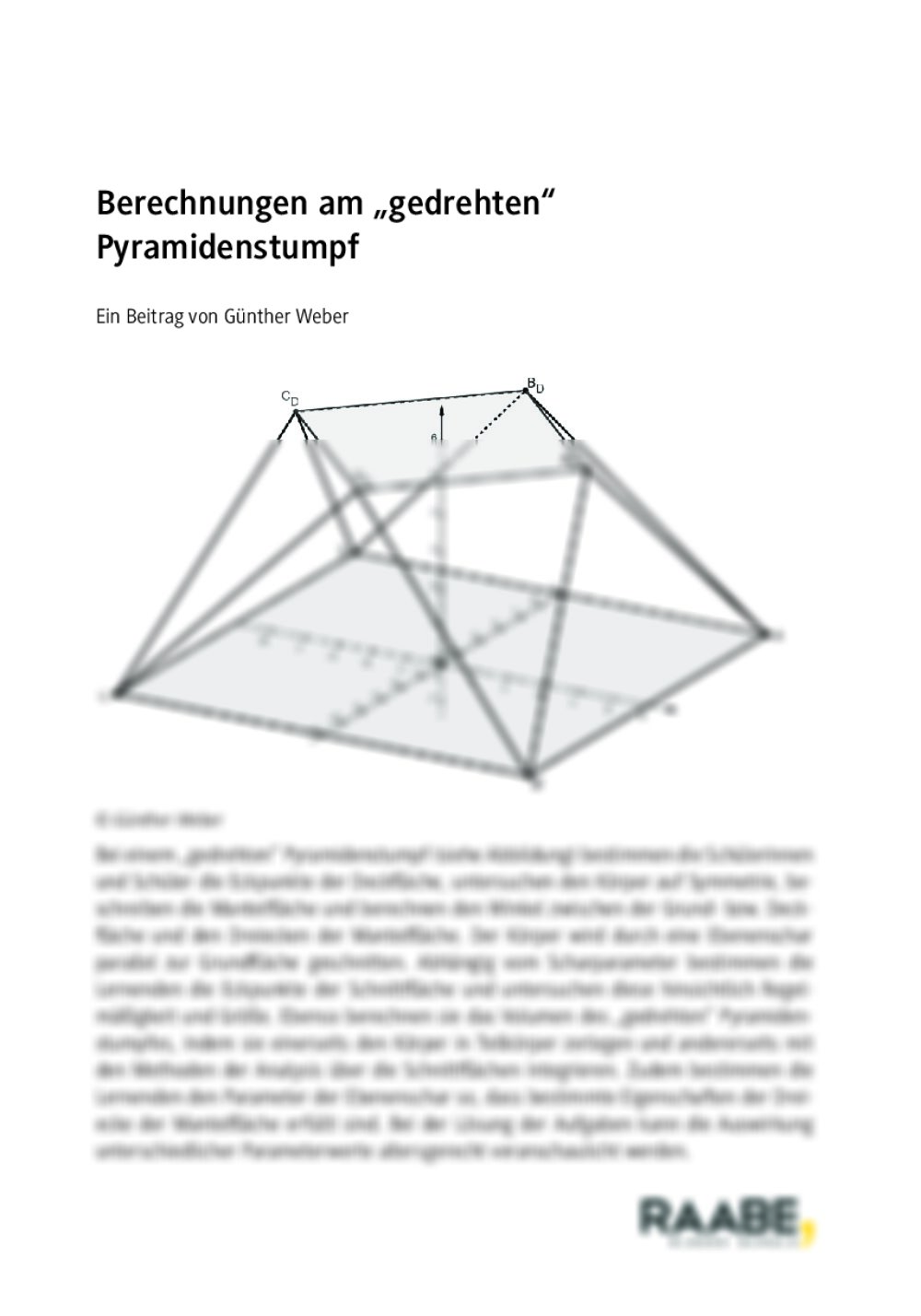 Berechnungen am „gedrehten“ Pyramidenstumpf - Seite 1