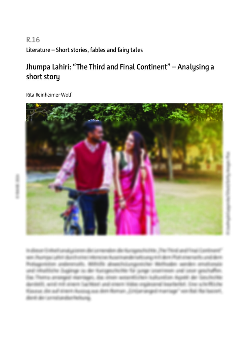 Jhumpa Lahiri: “The Third and Final Continent”  - Seite 1