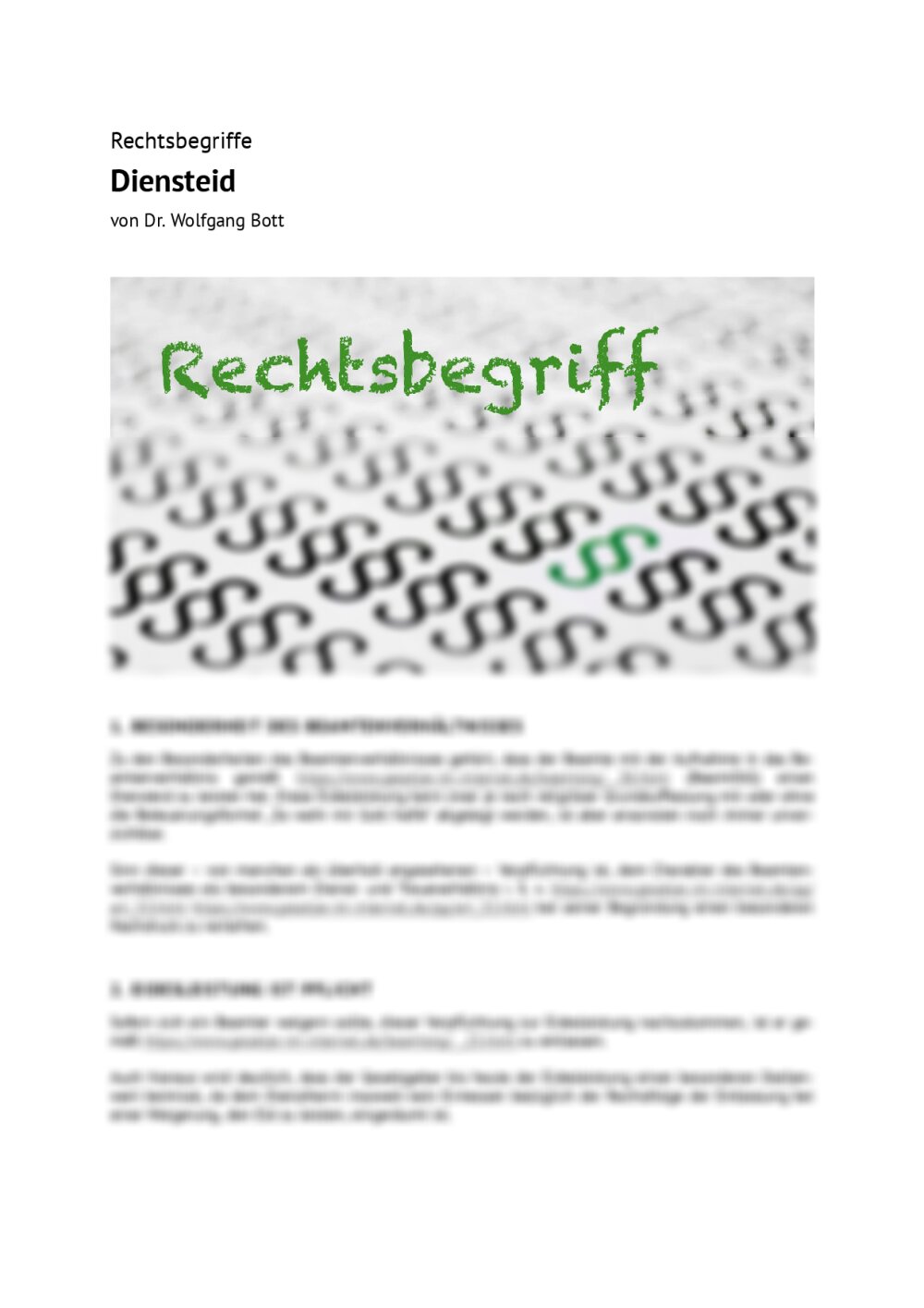 Rechtsbegriff: Diensteid - Seite 1