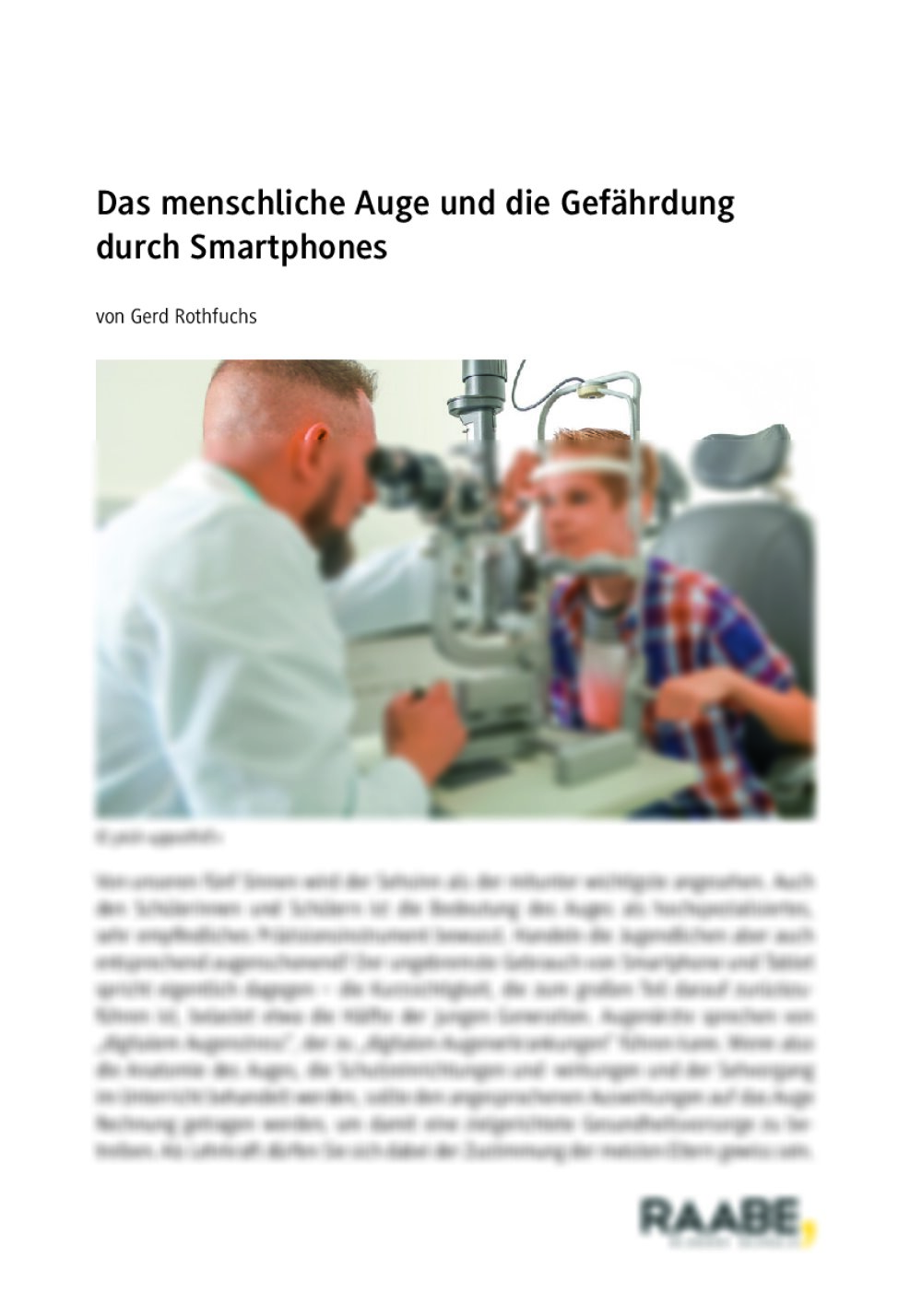 Das menschliche Auge und die Gefähr-dung durch Smartphones - Seite 1