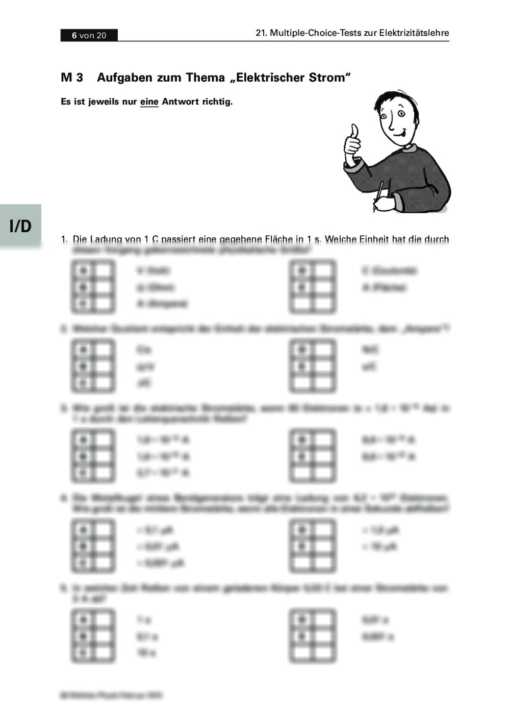 Multiple-Choice-Tests zur Elektrizitätslehre | RAAbits Online