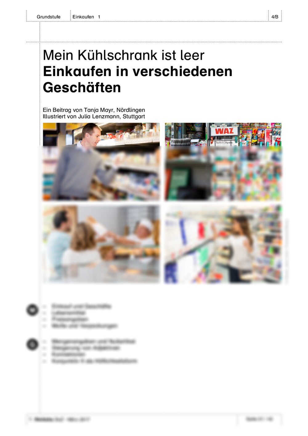 Einkaufen in verschiedenen Geschäften - Seite 1