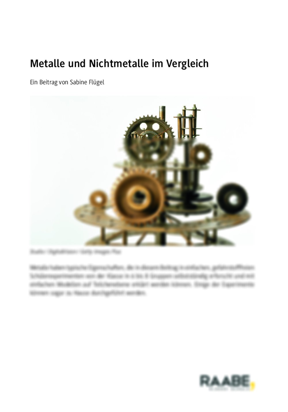 Metalle und Nichtmetalle im Vergleich - Seite 1