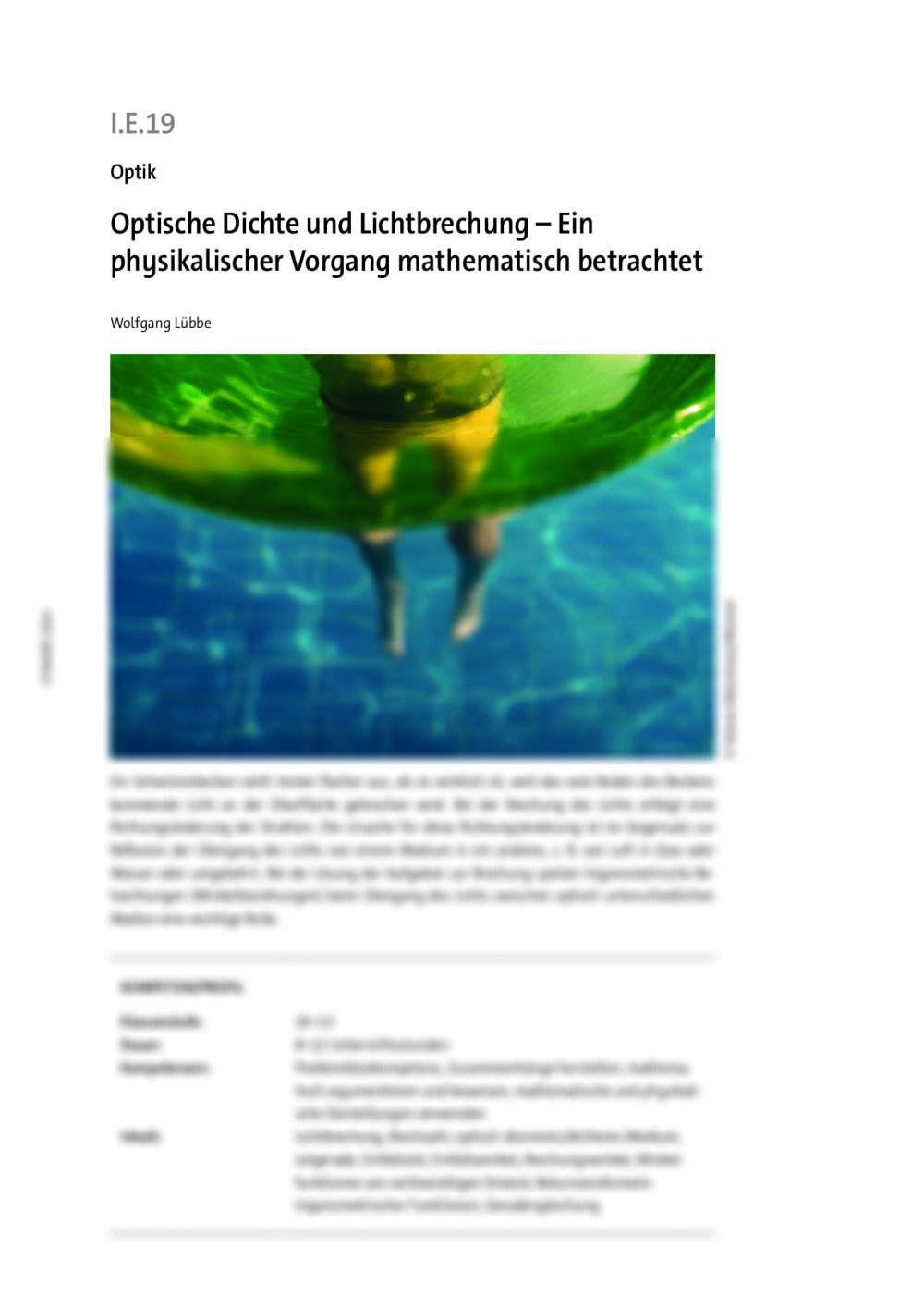 Optische Dichte und Lichtbrechung  - Seite 1