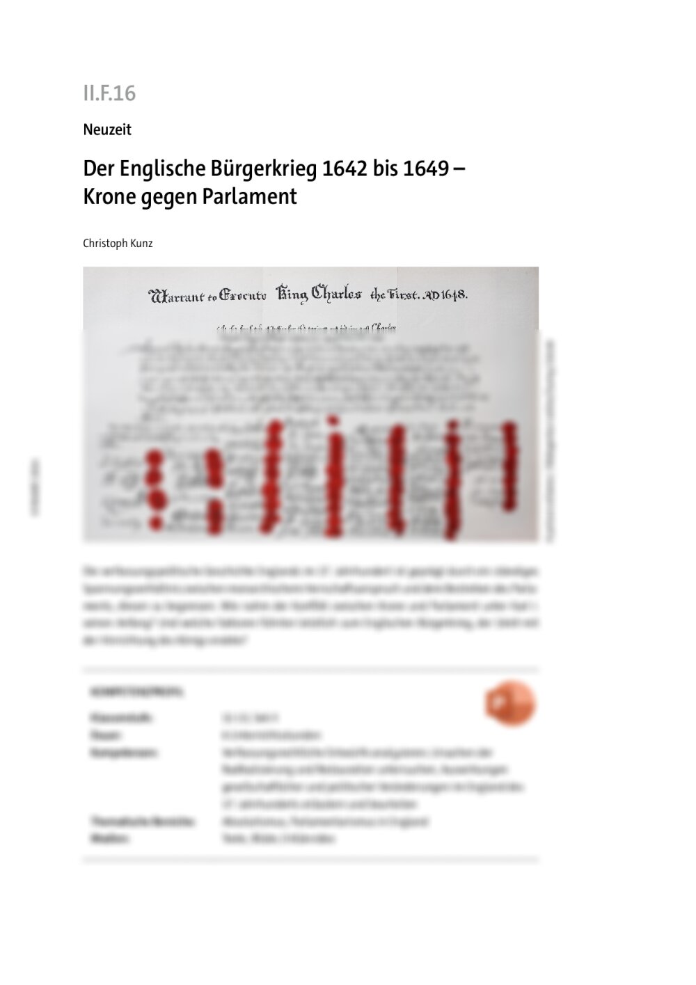 Der Englische Bürgerkrieg 1642 bis 1649 - Seite 1