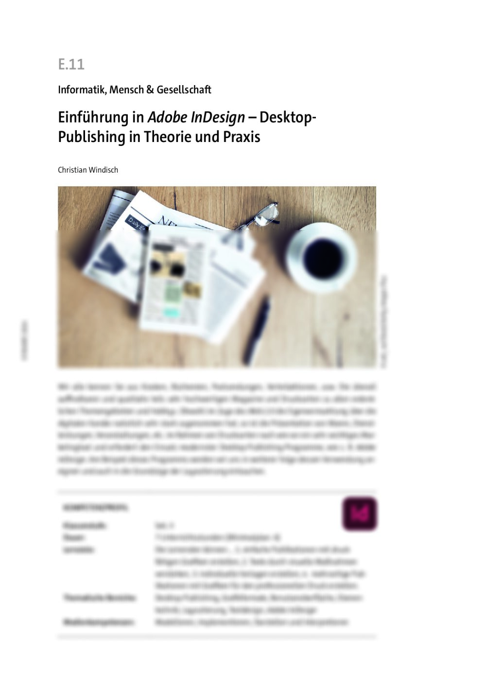 Einführung in Adobe InDesign - Seite 1