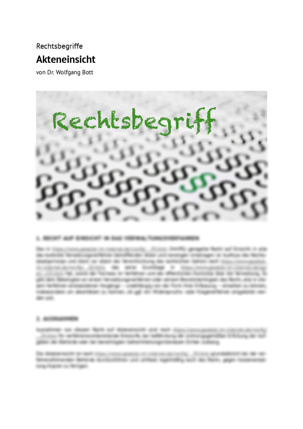 Rechtsbegriff: Akteneinsicht - Seite 1