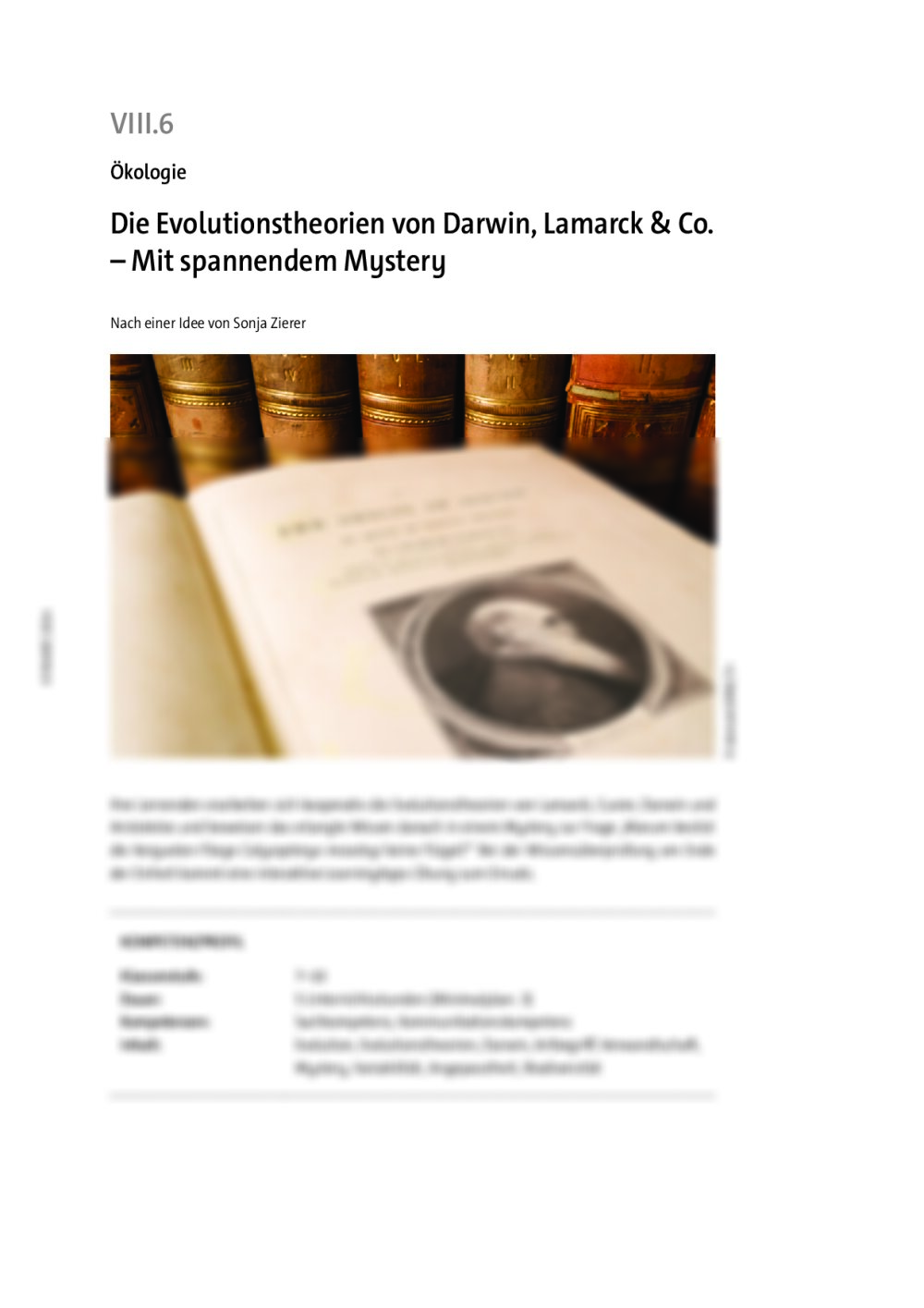 Die Evolutionstheorien von Darwin, Lamarck & Co. - Seite 1