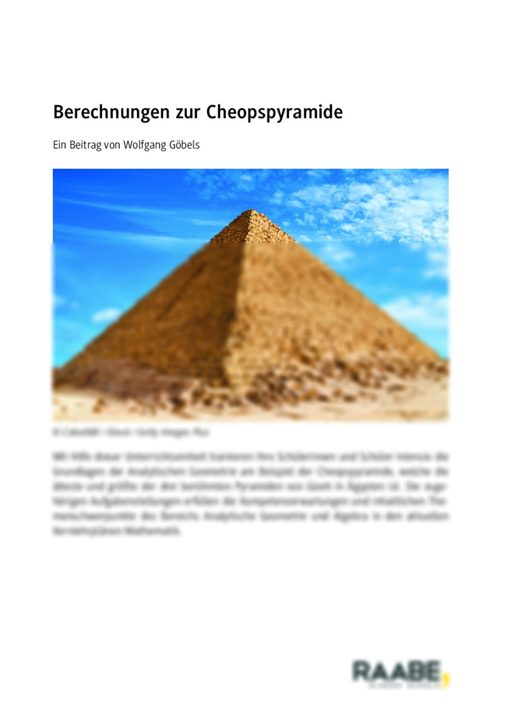 Berechnungen zur Cheopspyramide - Seite 1