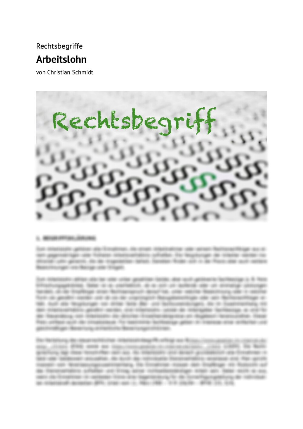 Rechtsbegriff: Arbeitslohn - Seite 1