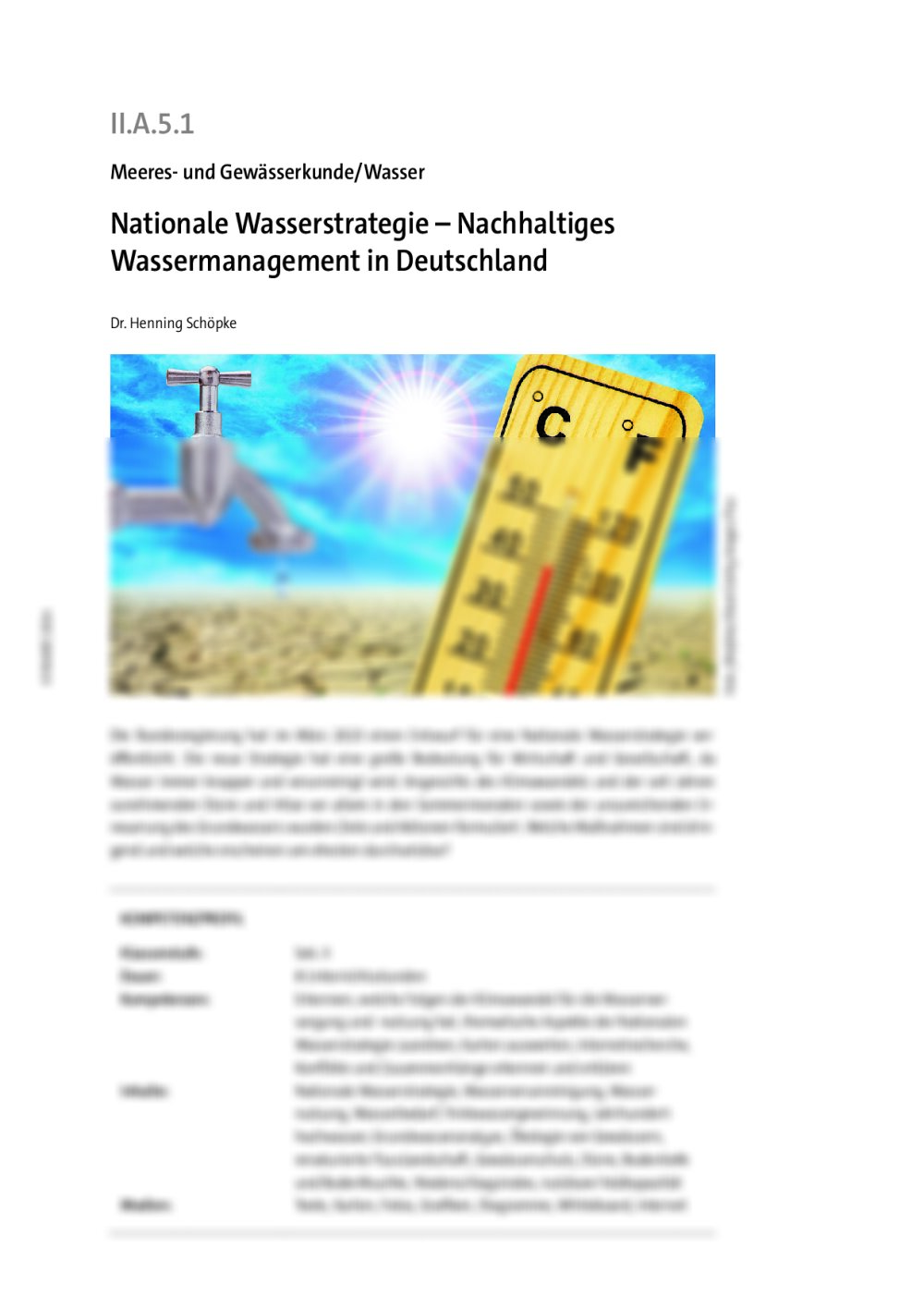 Nationale Wasserstrategie  - Seite 1