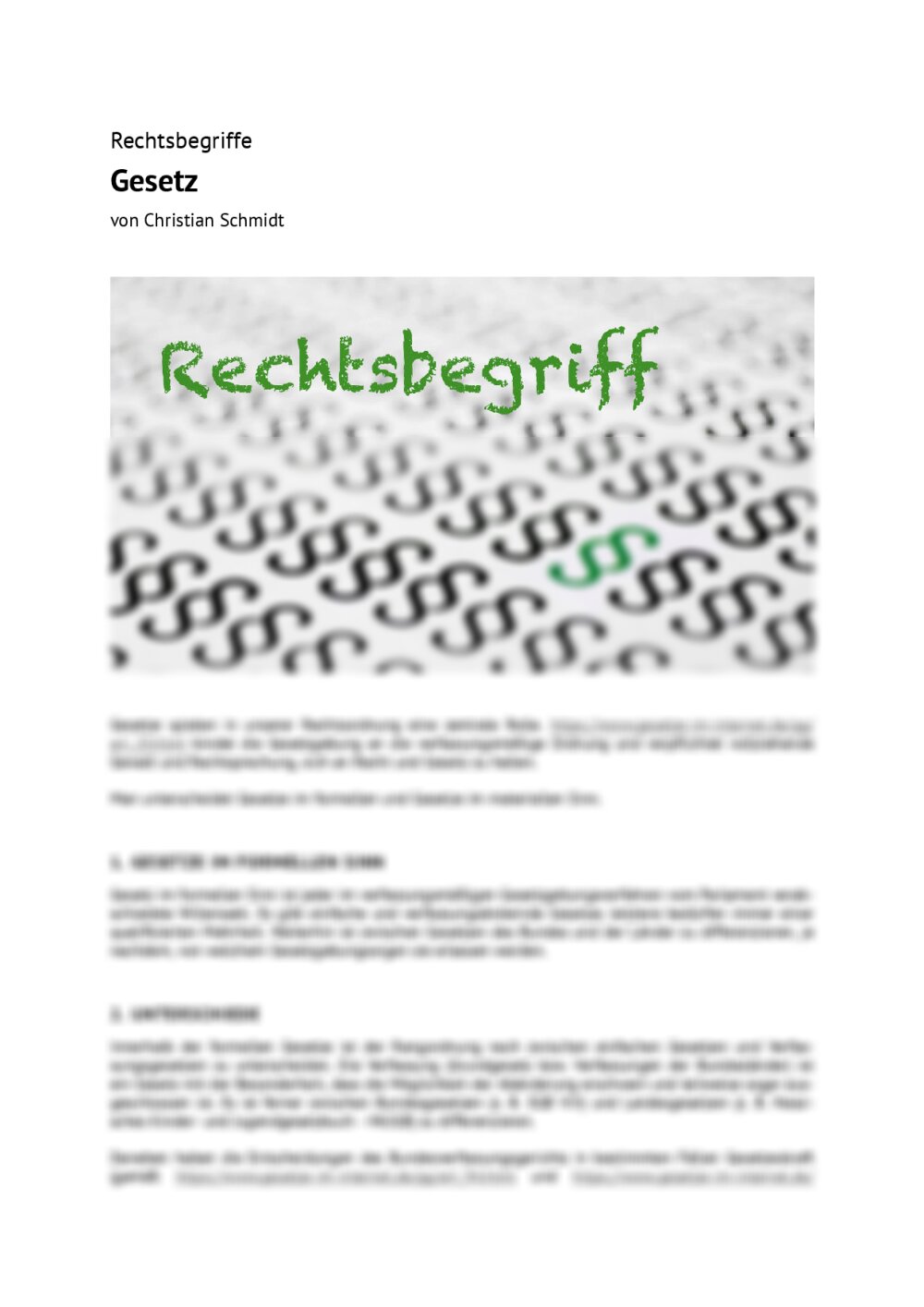 Rechtsbegriff: Gesetz - Seite 1