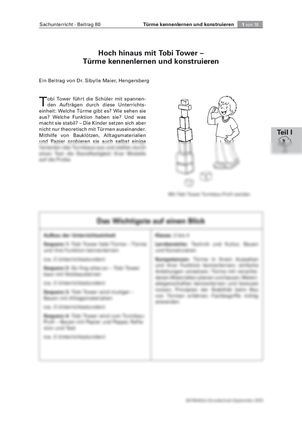 Türme kennenlernen und konstruieren - Seite 1