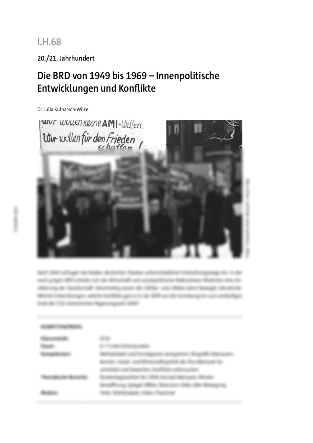 Die BRD von 1949 bis 1969 - Seite 1