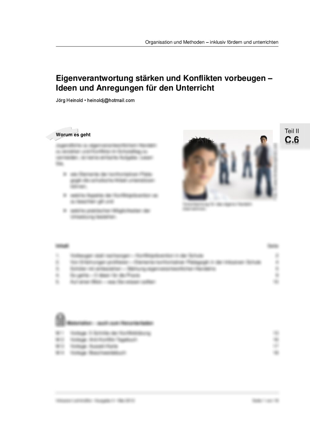 Eigenverantwortung stärken und Konflikten vorbeugen - Seite 1