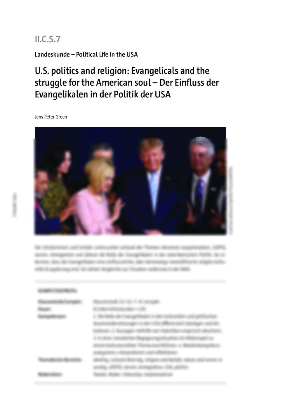 U.S. politics and religion: Evangelicals and the struggle for the American soul - Seite 1