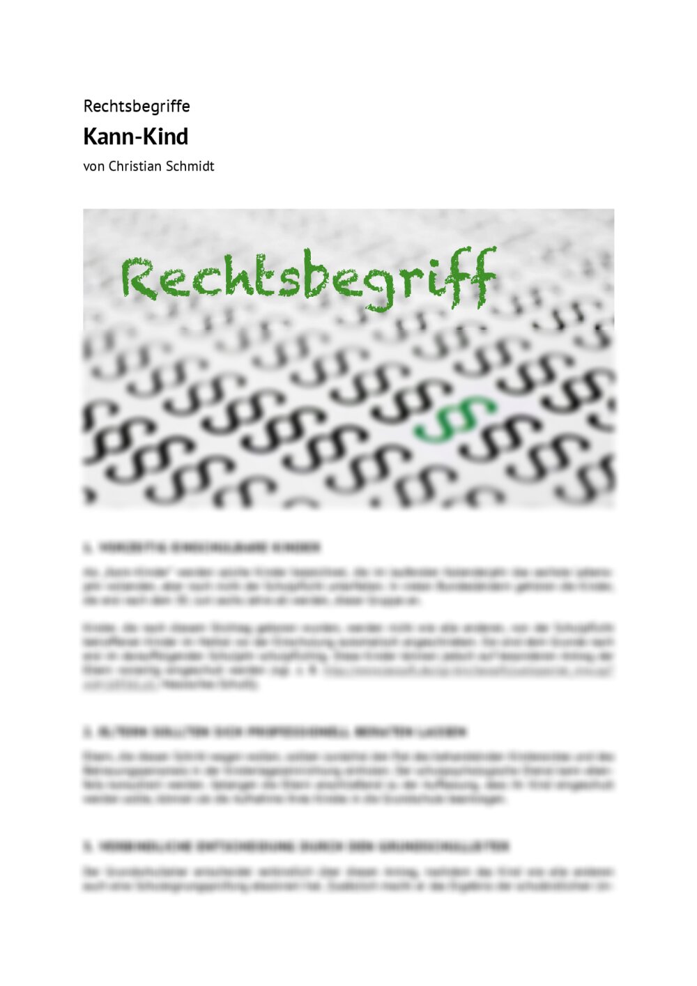 Rechtsbegriff: Kann-Kind - Seite 1