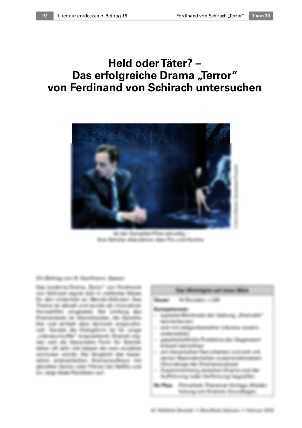 Das Drama „Terror“ von Ferdinand von Schirach untersuchen - Seite 1