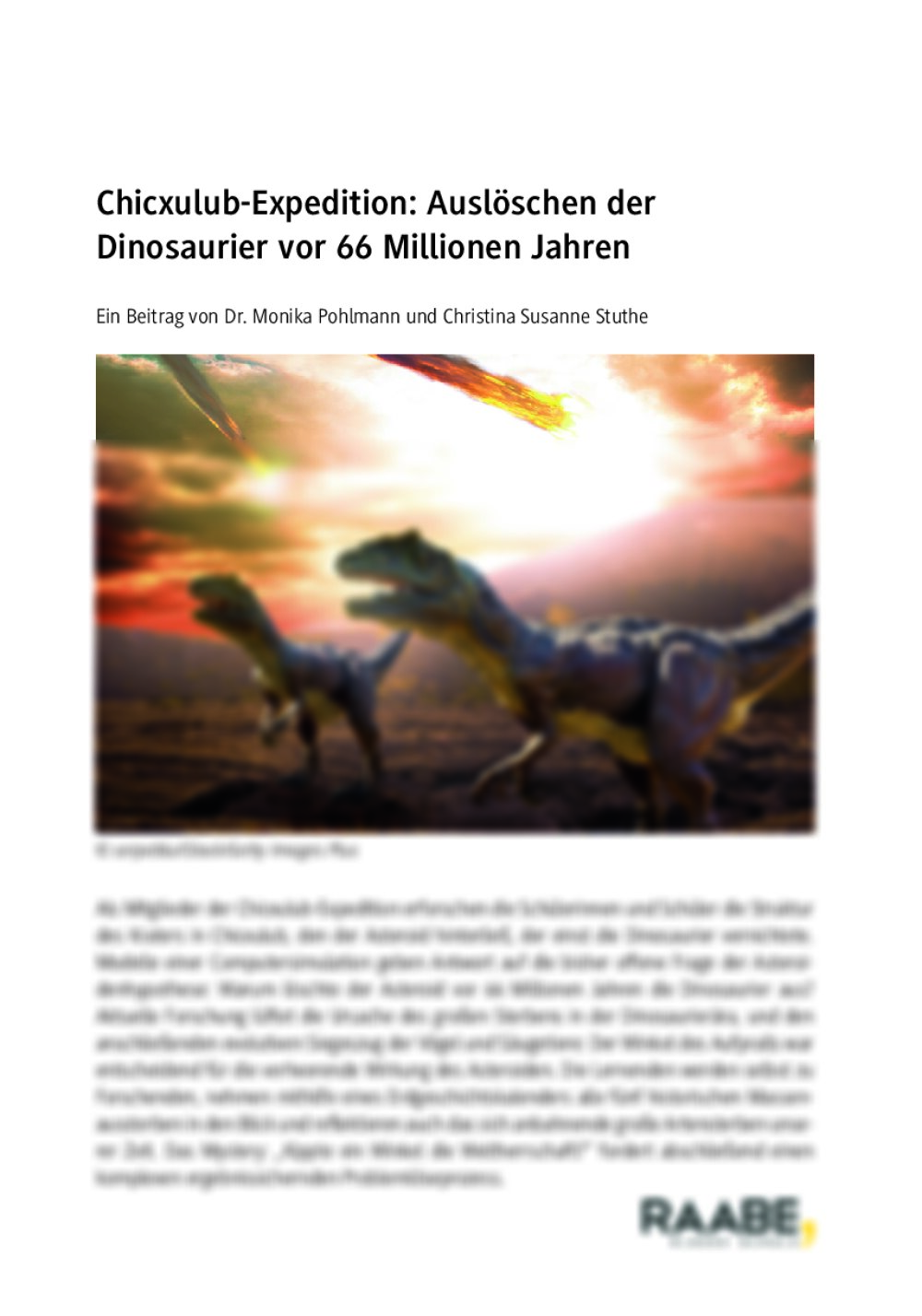 Chicxulub-Expedition: Auslöschen der Dinosaurier vor 66 Millionen Jahren - Seite 1