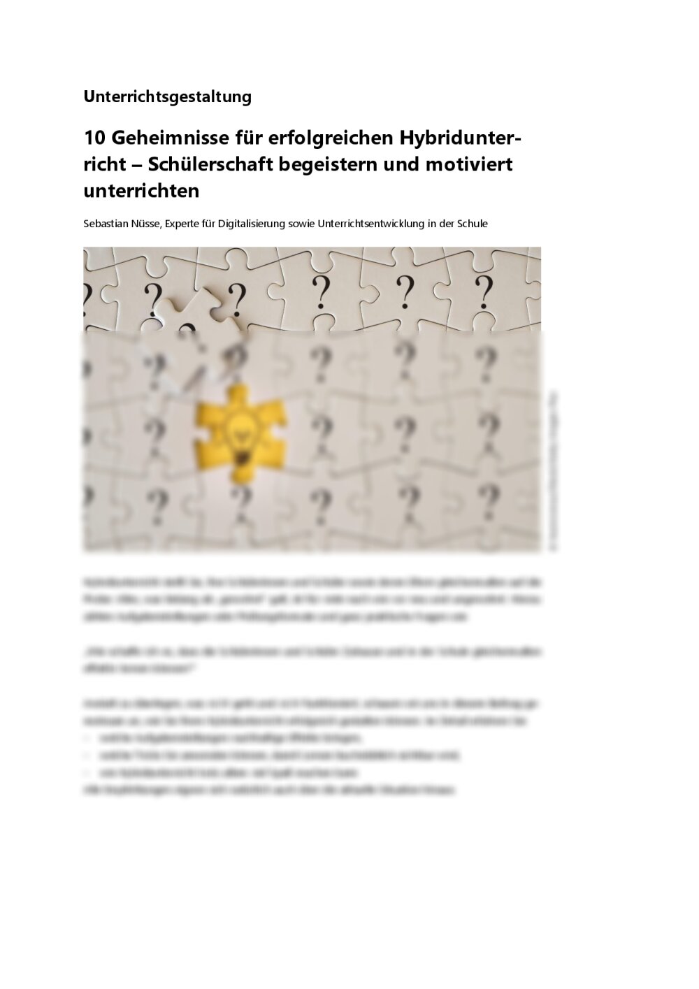 Die 10 Geheimnisse für erfolgreichen Hybridunterricht - Seite 1