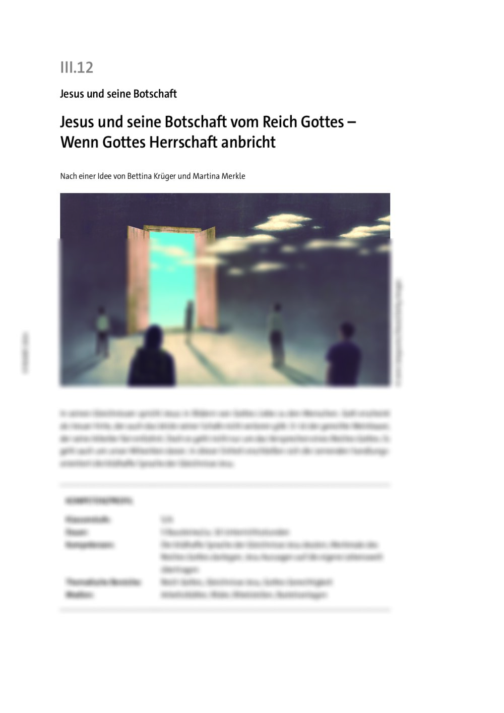 Jesus und seine Botschaft vom Reich Gottes - Seite 1