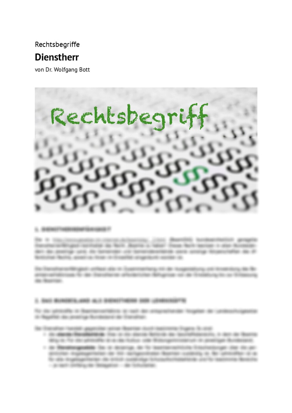 Rechtsbegriff: Dienstherr - Seite 1