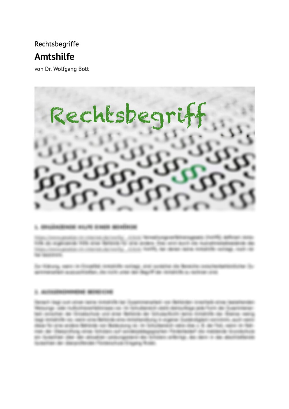 Rechtsbegriff: Amtshilfe - Seite 1