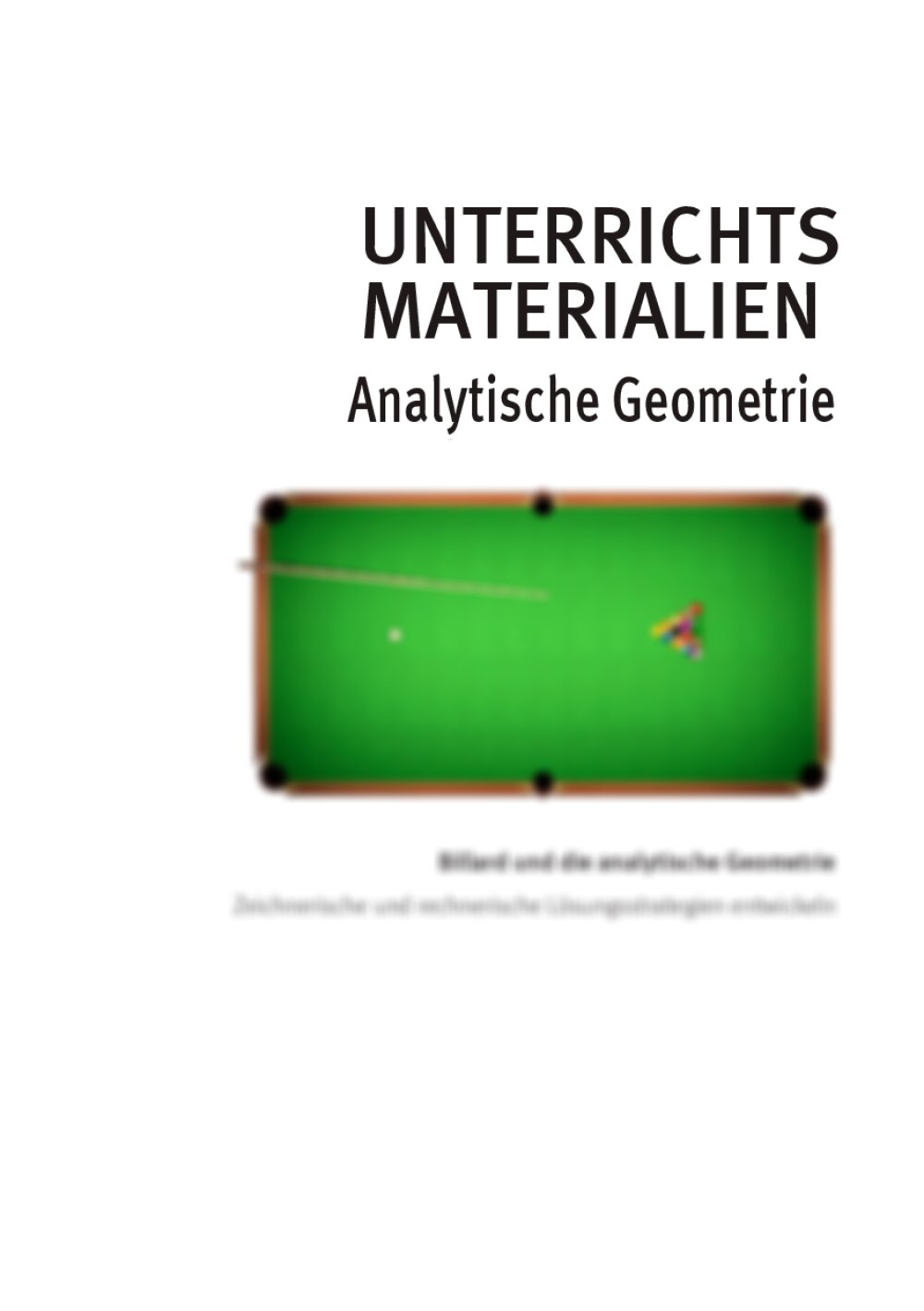 Billard und die analytische Geometrie - Seite 1