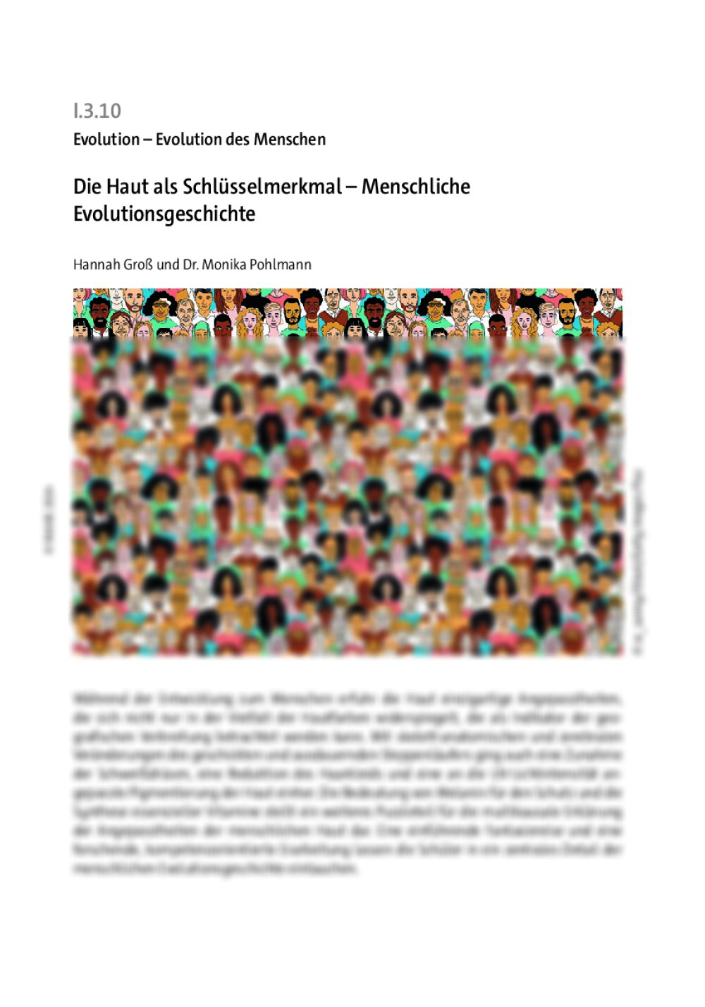 Die Haut als Schlüsselmerkmal - Seite 1