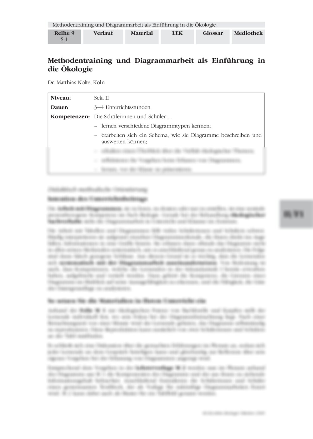 Methodentraining und Diagrammarbeit als Einführung in die Ökologie - Seite 1