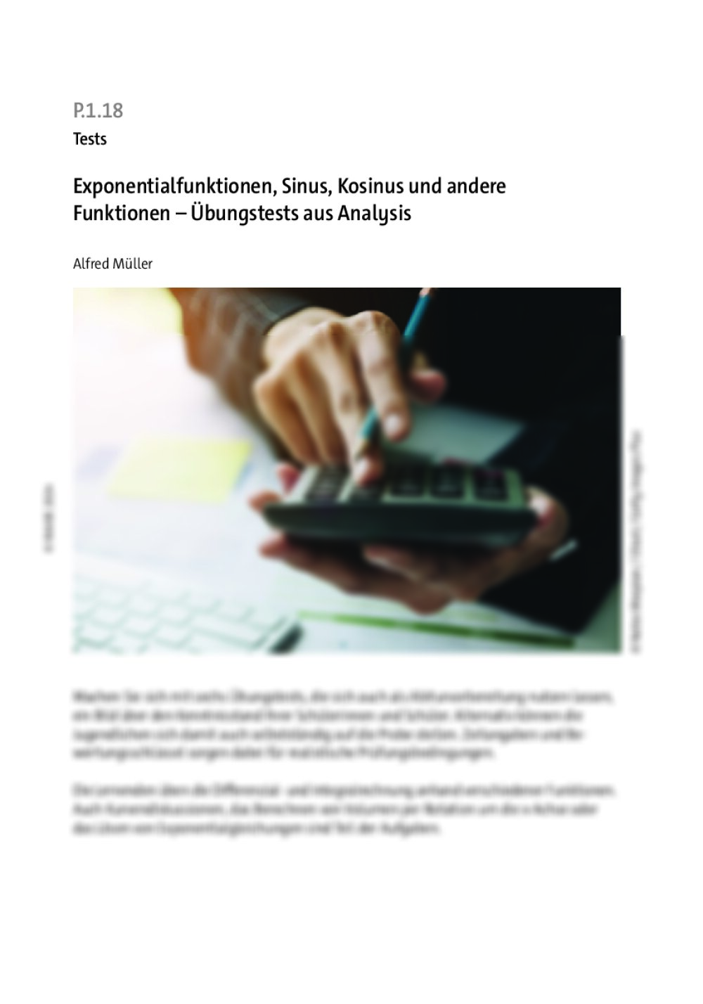 Exponentialfunktion, Sinus, Kosinus und andere Funktionen - Seite 1